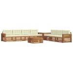 vidaXL Ensemble de canapés d'extérieur 8 pc Naturel et Crème