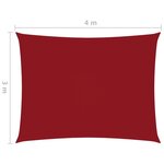 vidaXL Voile de parasol Tissu Oxford rectangulaire 3x4 m Rouge