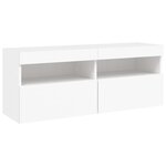 vidaXL Ensemble de meubles TV muraux 7 Pièces avec lumières LED blanc