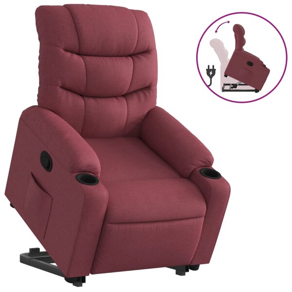 vidaXL Fauteuil inclinable rouge bordeaux tissu