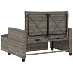 vidaXL Canapé de jardin 2 places avec coussins gris résine tressée