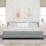 vidaXL Lit à ressort avec matelas & LED Gris clair 200x200 cm Tissu