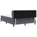 vidaXL Lit à ressorts avec matelas Gris foncé 140 x 200 cm Velours