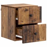 vidaXL Cabinet de chevet mural 2 Pièces Bois ancien 33 x 34 5 x 40 cm