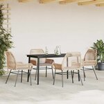 vidaXL Ensemble à manger jardin coussins 5Pièces marron poly rotin verre