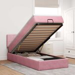 vidaXL Cadre de lit ottoman avec matelas rose 80x200 cm velours