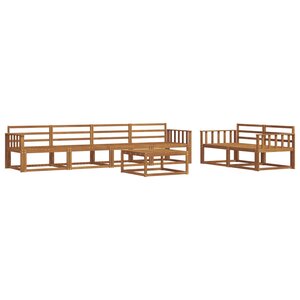 vidaXL Ensemble de canapés d'extérieur 7 Pièces Naturel