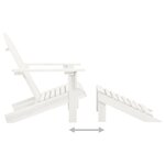 vidaXL Chaise de jardin Adirondack avec pouf et table Sapin Blanc