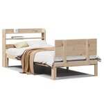 vidaXL Cadre de lit avec tête de lit 90x190 cm bois de pin massif