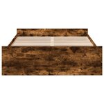 vidaXL Cadre de lit et tiroirs chêne fumé 120x200 cm bois d'ingénierie