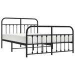 vidaXL Cadre de lit métal sans matelas avec pied de lit noir 135x190cm