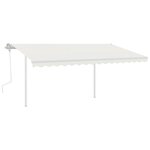 vidaXL Jeu de poteaux d'auvent blanc 450x245 cm fer