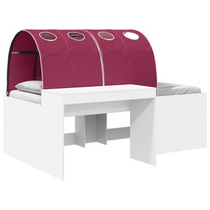 vidaXL Lit avec Tunnel 4 Pièces Blanc et rouge Bois d'ingénierie