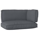 vidaXL Ensemble de Coussins de Palette 3 Pièces en Tissu Oxford Anthracite