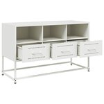 vidaXL Meuble TV blanc 100 5x39x60 5 cm acier