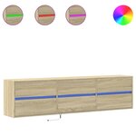 vidaXL Meuble TV mural avec LED chêne sonoma 180x31x45 cm