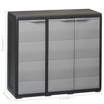 vidaXL Armoire de rangement de jardin avec 2 étagères Noir et gris
