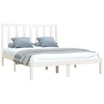 vidaXL Cadre de lit sans matelas blanc bois de pin massif 140x190 cm