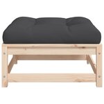 vidaXL Repose-pied de jardin avec coussin bois de pin massif