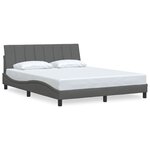 vidaXL Cadre de lit sans matelas Hanko gris foncé 160x200 cm tissu