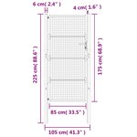 vidaXL Portail de jardin anthracite 105x225 cm acier