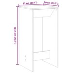vidaXL Table de bar blanc 51x50x103 5 cm bois d'ingénierie