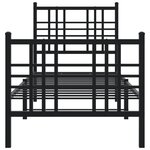 vidaXL Cadre de lit métal sans matelas avec pied de lit noir 80x200 cm