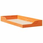 vidaXL Cadre de lit Brun cire 100 x 210 cm Pin massif