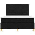 vidaXL Lit à ressort LED avec matelas Noir 140 x 200 cm tissu