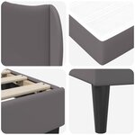 vidaXL Cadre de lit avec tête de lit Gris 90 x 190 cm Simili cuir