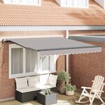vidaXL Auvent Rétractable Gris clair 300 x 250 cm Tissu et Aluminium
