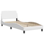 vidaXL Cadre de lit avec lumières LED blanc 100x200 cm similicuir