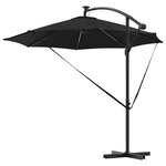 vidaXL Parasol banane à mât déporté Noir 294 x 294 x 248 cm