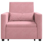 vidaXL Canapé Lit Simple Rose clair 90 x 165 x 87 cm Velours