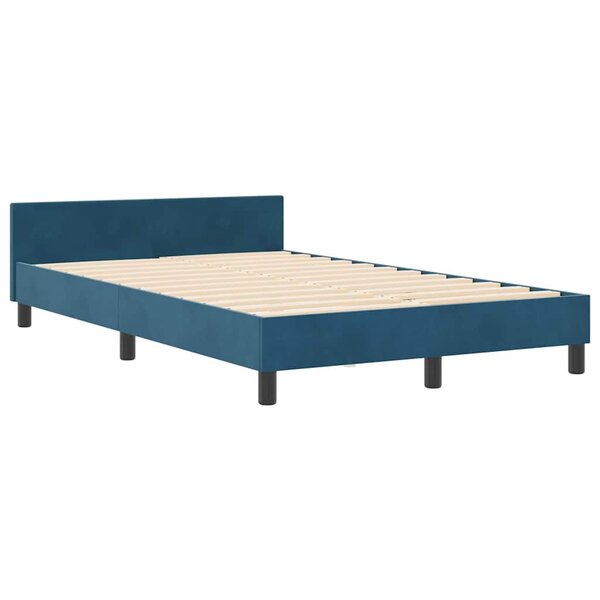 vidaXL Cadre de lit avec tête de lit Bleu foncé 120 x 200 cm Velours