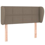vidaXL Tête de lit avec oreilles Taupe 93x23x78/88 cm Tissu