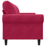 vidaXL Canapé à 3 places Rouge bordeaux 180 cm Velours