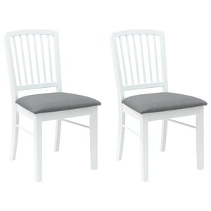vidaXL Chaises de salle à manger 2 pc Bois de Caoutchouc Massif Blanc