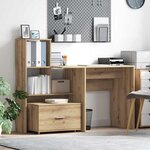 vidaXL Bureau chêne artisanal 131 5 x 50 x 106 5 cm Bois d'ingénierie