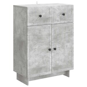 vidaXL Buffet Gris béton 66 x 34 5 x 90 cm Bois d'ingénierie
