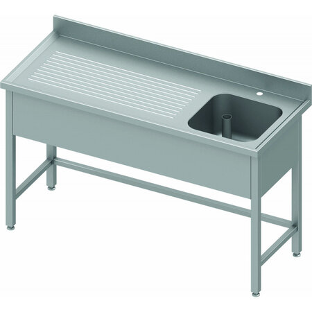 Plonge inox avec renfort -  egouttoir droite ou gauche - gamme 600 - stalgast -  - inox1500x600 x600xmm