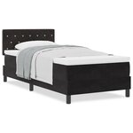 Lit Box Spring vidaXL avec matelas Noir Simple Velours