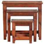 vidaXL Tables gigognes 3 Pièces Bois d'acacia massif