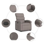 vidaXL Fauteuil inclinable électrique taupe tissu