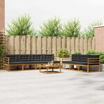 vidaXL Ensemble de canapés d'extérieur 8 Pièces Naturel et Anthracite
