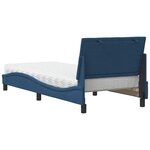 vidaXL Lit avec matelas bleu 90x190 cm tissu