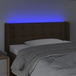 vidaXL Tête de lit à LED Marron foncé 103x16x78/88 cm Tissu