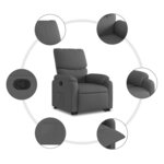 vidaXL Fauteuil inclinable Gris foncé Tissu