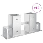 Aide à l'empilement de bois de chauffage 12 Pièces Argenté Acier