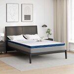 vidaXL Coussins de Matelas Blanc et Bleu 140 x 190 cm